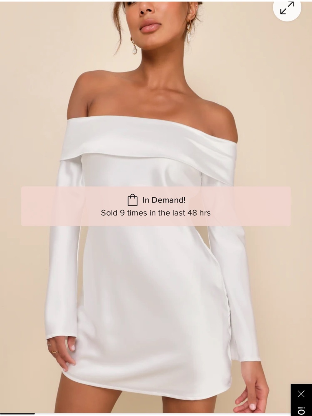 Lulu's White Off-the-Shoulder Satin Mini Dress